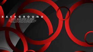 Lüks parlak kırmızı koyu halkalar ile soyut metal vektör arka plan