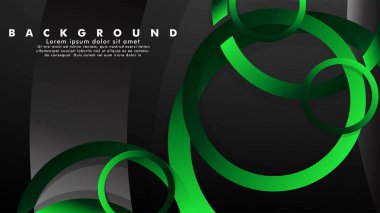 Parlak fantezi yeşil siyah daireler ile soyut metal vektör arka plan