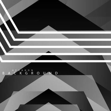 Siyah beyaz altıgen soyut arka plan