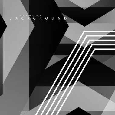 Siyah beyaz altıgen soyut arka plan