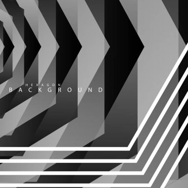 Siyah beyaz altıgen soyut arka plan