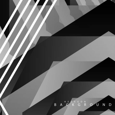 Siyah beyaz altıgen soyut arka plan