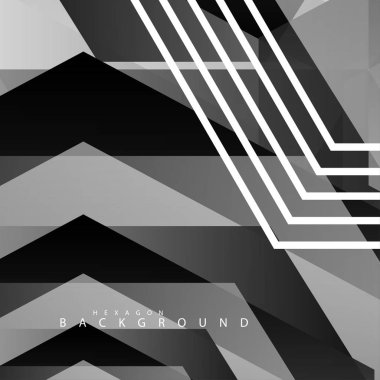 Siyah beyaz altıgen soyut arka plan