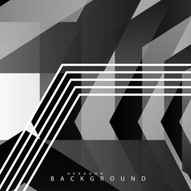 Siyah beyaz altıgen soyut arka plan