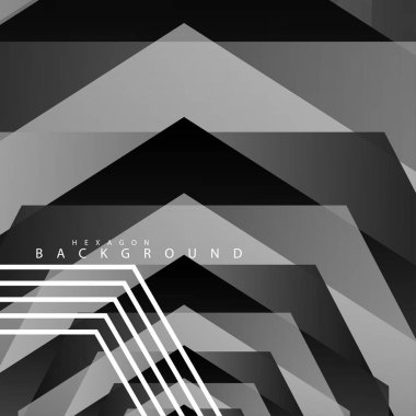 Siyah beyaz altıgen soyut arka plan