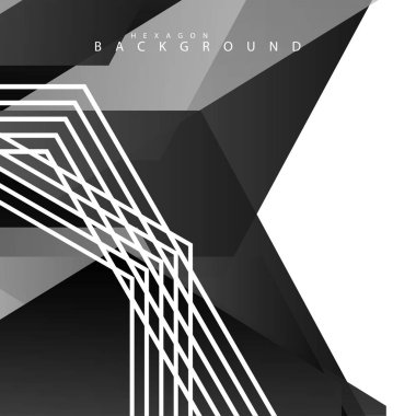 Siyah beyaz altıgen soyut arka plan