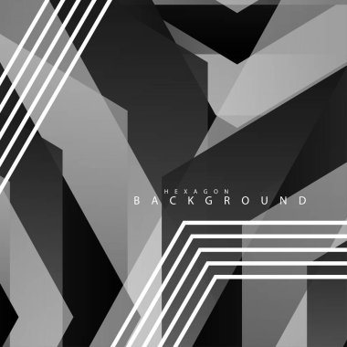 Siyah beyaz altıgen soyut arka plan