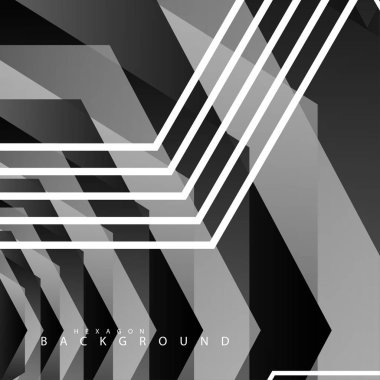 Siyah beyaz altıgen soyut arka plan