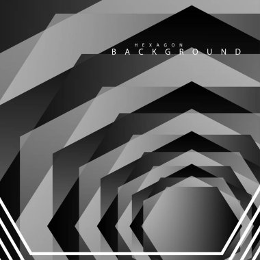Siyah beyaz altıgen soyut arka plan