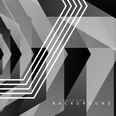 Siyah beyaz altıgen soyut arka plan