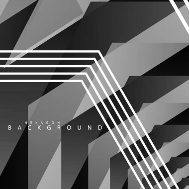 Siyah beyaz altıgen soyut arka plan