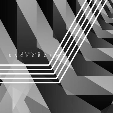 Siyah beyaz altıgen soyut arka plan