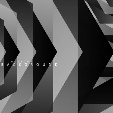 Siyah beyaz altıgen soyut arka plan