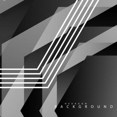 Siyah beyaz altıgen soyut arka plan