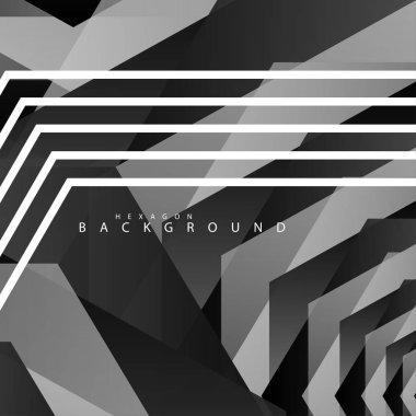 Siyah beyaz altıgen soyut arka plan