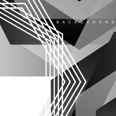 Siyah beyaz altıgen soyut arka plan