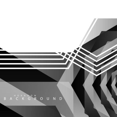 Siyah beyaz altıgen soyut arka plan