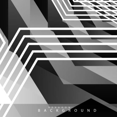 Siyah beyaz altıgen soyut arka plan