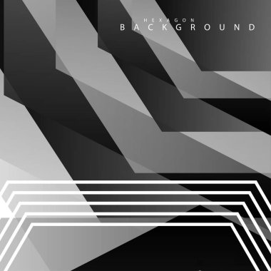 Siyah beyaz altıgen soyut arka plan