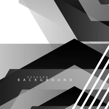 Siyah beyaz altıgen soyut arka plan