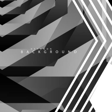 Siyah beyaz altıgen soyut arka plan