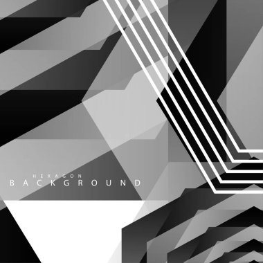 Siyah beyaz altıgen soyut arka plan