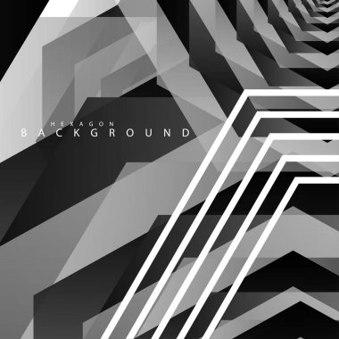 Siyah beyaz altıgen soyut arka plan