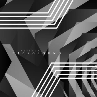 Siyah beyaz altıgen soyut arka plan