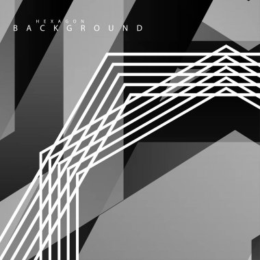 Siyah beyaz altıgen soyut arka plan