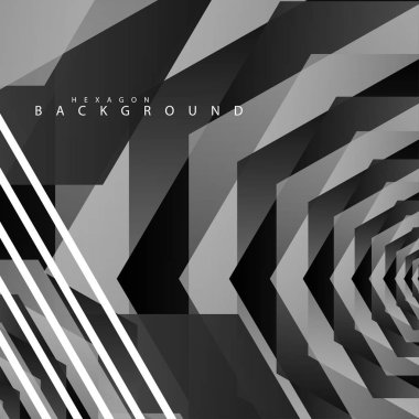 Siyah beyaz altıgen soyut arka plan