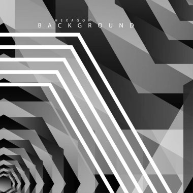 Siyah beyaz altıgen soyut arka plan