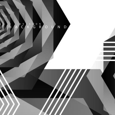 Siyah beyaz altıgen soyut arka plan