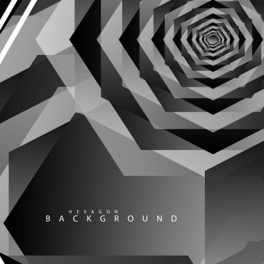 Siyah beyaz altıgen soyut arka plan
