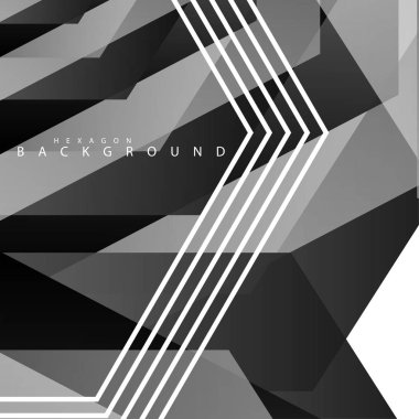 Siyah beyaz altıgen soyut arka plan