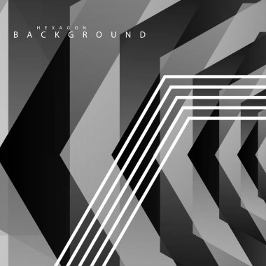 Siyah beyaz altıgen soyut arka plan