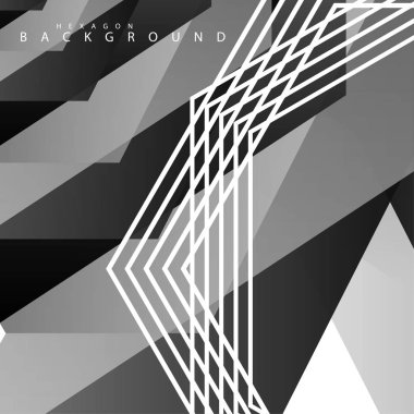 Siyah beyaz altıgen soyut arka plan