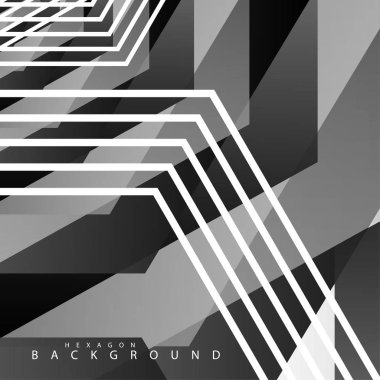 Siyah beyaz altıgen soyut arka plan