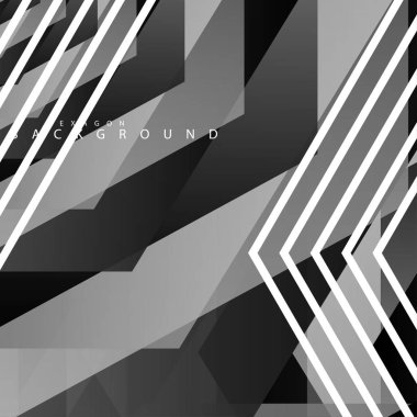 Siyah beyaz altıgen soyut arka plan