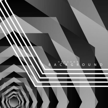 Siyah beyaz altıgen soyut arka plan
