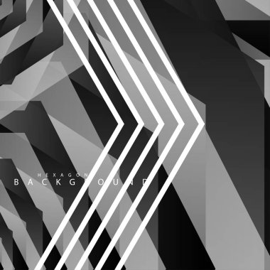 Siyah beyaz altıgen soyut arka plan