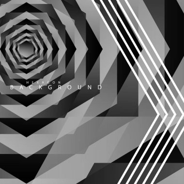 Siyah beyaz altıgen soyut arka plan