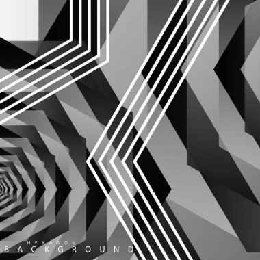 Siyah beyaz altıgen soyut arka plan