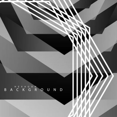 Siyah beyaz altıgen soyut arka plan