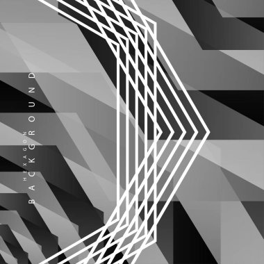 Siyah beyaz altıgen soyut arka plan