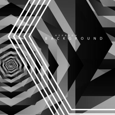 Siyah beyaz altıgen soyut arka plan