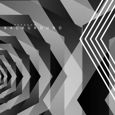 Siyah beyaz altıgen soyut arka plan
