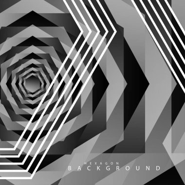 Siyah beyaz altıgen soyut arka plan