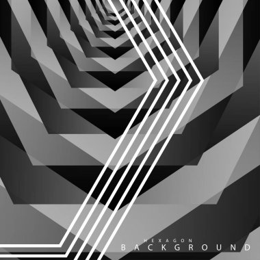 Siyah beyaz altıgen soyut arka plan