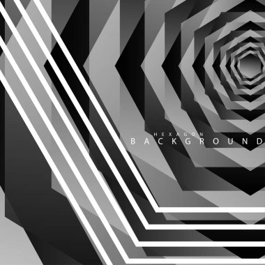 Siyah beyaz altıgen soyut arka plan