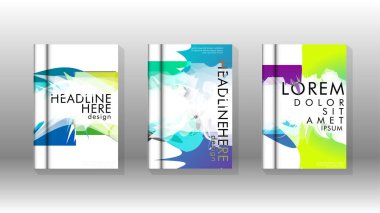 Renkli soyut sprey desenleri ile arka plan kapağı vektör tasarımı. Renk karışımı. Vektör Eps 10. Vektör çizimi